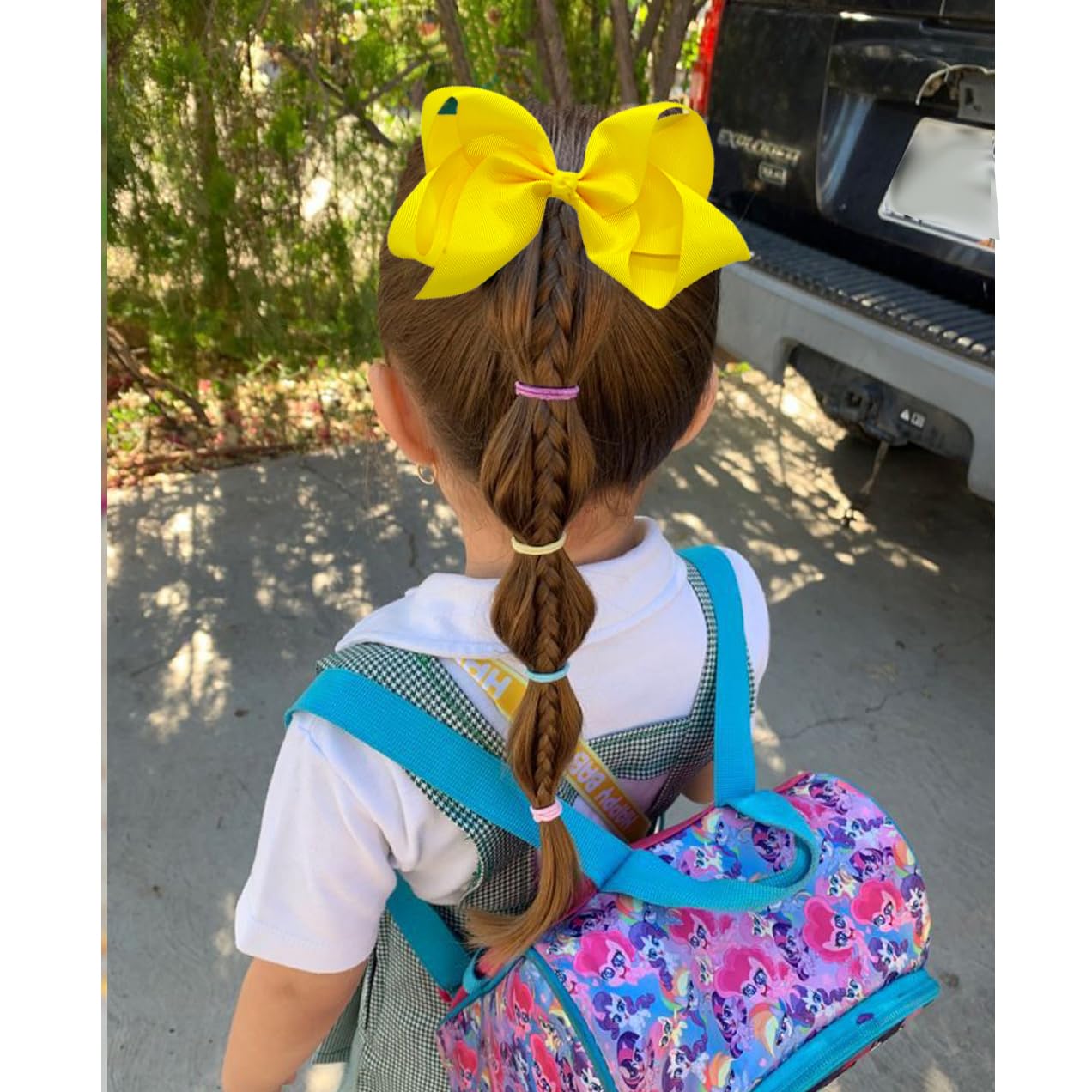 7 PCS Hair Accessories Set Hair Bows for Girls Grosgrain Ribbon Hair Bow Alligator Clips Hair Headband Bows Accessories for Baby Girls Toddlers(Yellow)