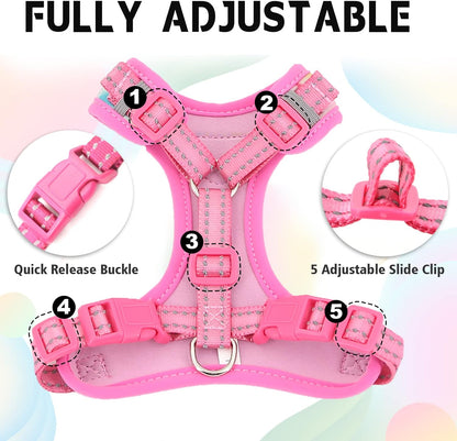 Cat Harness and Leash Escape Proof, Adjustable Cat Vest Harness and Leash Set for Walking, Pet Harness with Reflective Trim for Cats Kittens S（Chest:9.6-15.7''