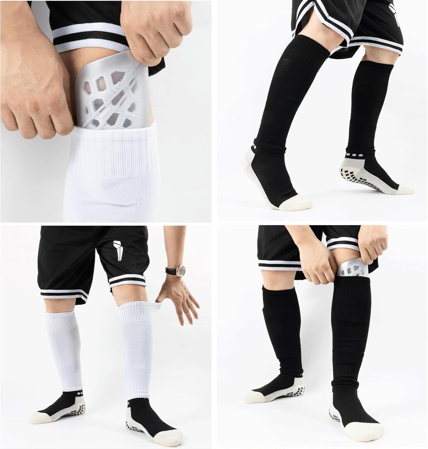 2/4/12 Pairs Pro Soccer Leg Sleeves Socks, Scrunch Leg Sleeve, Compression for Calf