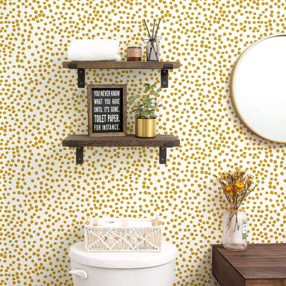 Yellow Polka Dot Wallpaper Yellow and White Peel and Stick Wallpaper 17.7”×118.1” Polka Dot Contact Paper Peel and Stick Self Adhesive Removable Wall Paper for Bathroom Decorative Vinyl