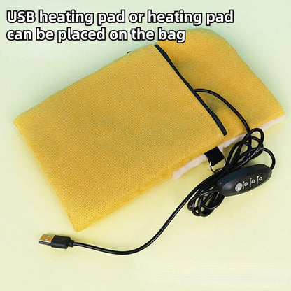 Sugar Glider Hanging Bed Sleep Pouch with Heated Warm Compartment Pet Hammocks Bag for Hamster Rat Squirrel Ferret Warm Nest Bed Hideout Cave (M,Yellow)