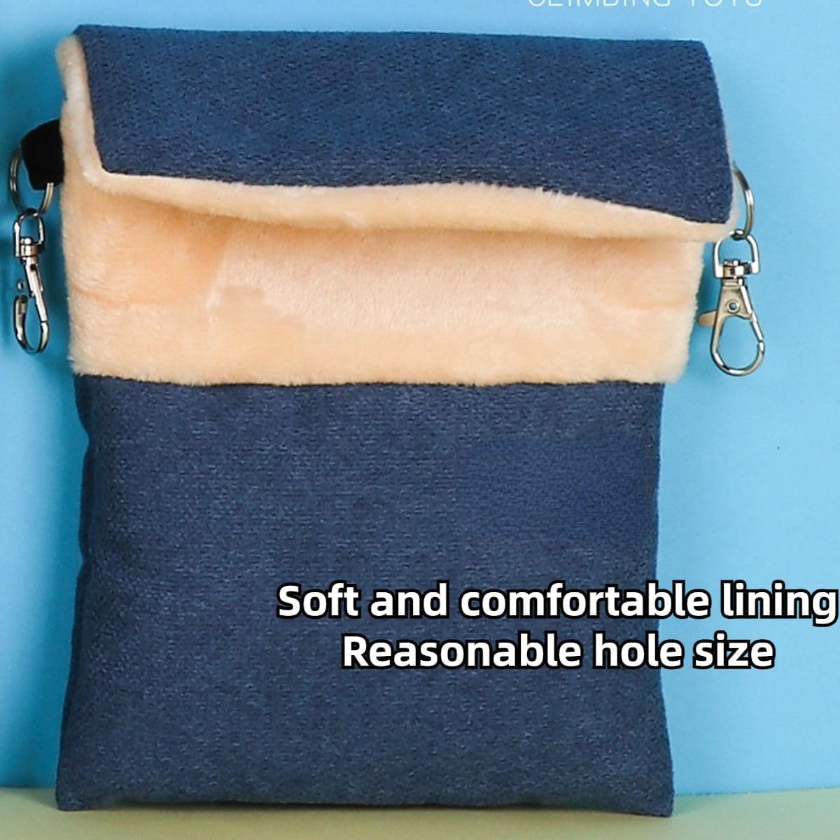 Sugar Glider Hanging Bed Sleep Pouch with Heated Warm Compartment Pet Hammocks Bag for Hamster Rat Squirrel Ferret Warm Nest Bed Hideout Cave (M,Yellow)