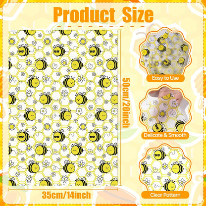 100 Sheets Bee Tissue Paper, 20x14 Inches, Yellow Bee Themed Wrapping Paper, Cute Honeybee Decorative Tissue for Baby Shower, Birthday, Wedding Party Crafts Gift Wrapping Supplies