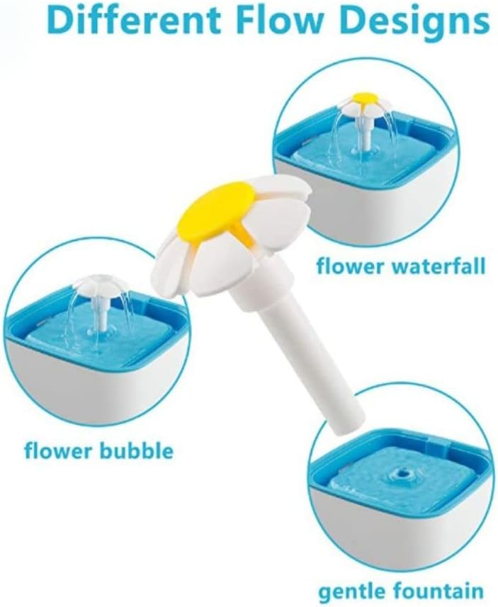 2PCS Cat Fountain Replacement Flower Nozzle Head for Round Cubic Top Water Dispen