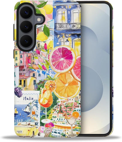 Case for Samsung Galaxy S26,Military-Grade Protection Cover,Lemon Collage Summer（Frosted）