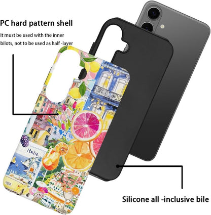Case for Samsung Galaxy S26,Military-Grade Protection Cover,Lemon Collage Summer（Frosted）