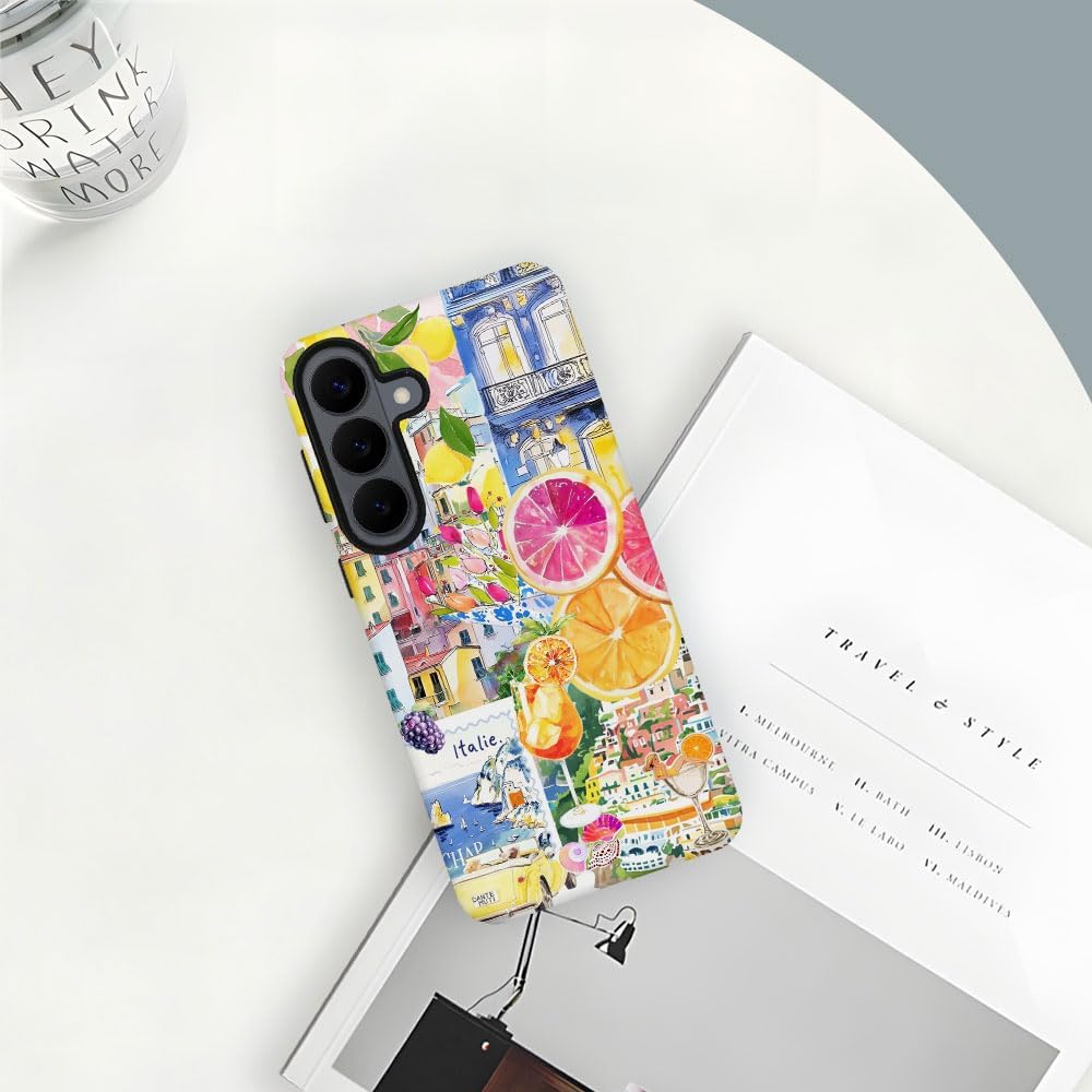 Case for Samsung Galaxy S26,Military-Grade Protection Cover,Lemon Collage Summer（Frosted）