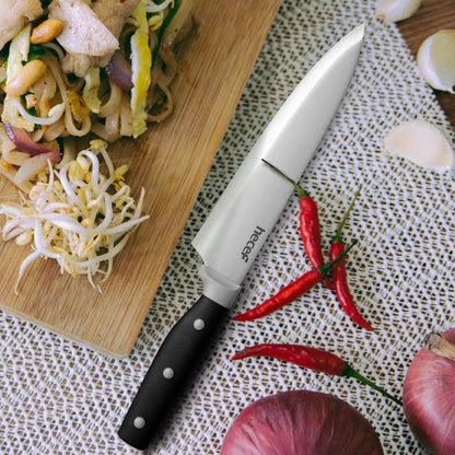 Kitchen Knife Block Set, 14 Pieces, Yellow | Wooden Block, Sharpener Steel, All-purpose Scissors, High Carbon Stainless Steel