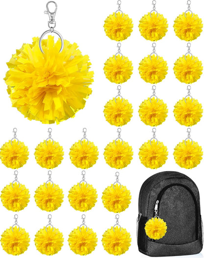 Cheer Pom Pom Keychain Cheerleader Gifts Cheerleading Keyring Charm Foil with Keychain Hooks for Women Accessories