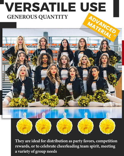 Cheer Pom Pom Keychain Cheerleader Gifts Cheerleading Keyring Charm Foil with Keychain Hooks for Women Accessories