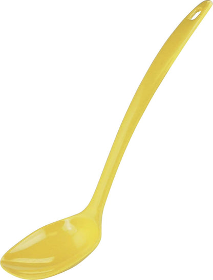 Cooking Spoon for Serving, Basting, Mixing, Heat Resistant, BPA Free Melamine 11 inch Utensil with Ergonomic Handle, Set of 6, Lemon