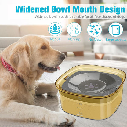 70oz Dog Water Bowl, No Spill Slow Drinking Feeder for Messy Drinker | Large Capacity, Spill Proof, Prevent Pet Prevents Choking, Anti-Slip, Visible Water Level, Suitable for Travel and Car Trips