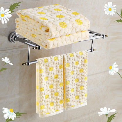 Hand Towels Yellow Summer Sunflower Spring for Bathroom Kitchen | 2 Pack Cotton Bath White Floral Farmhouse Decorative Towels Set for Drying, Cleaning, Cooking, Holiday 13.7'' x 29.5''