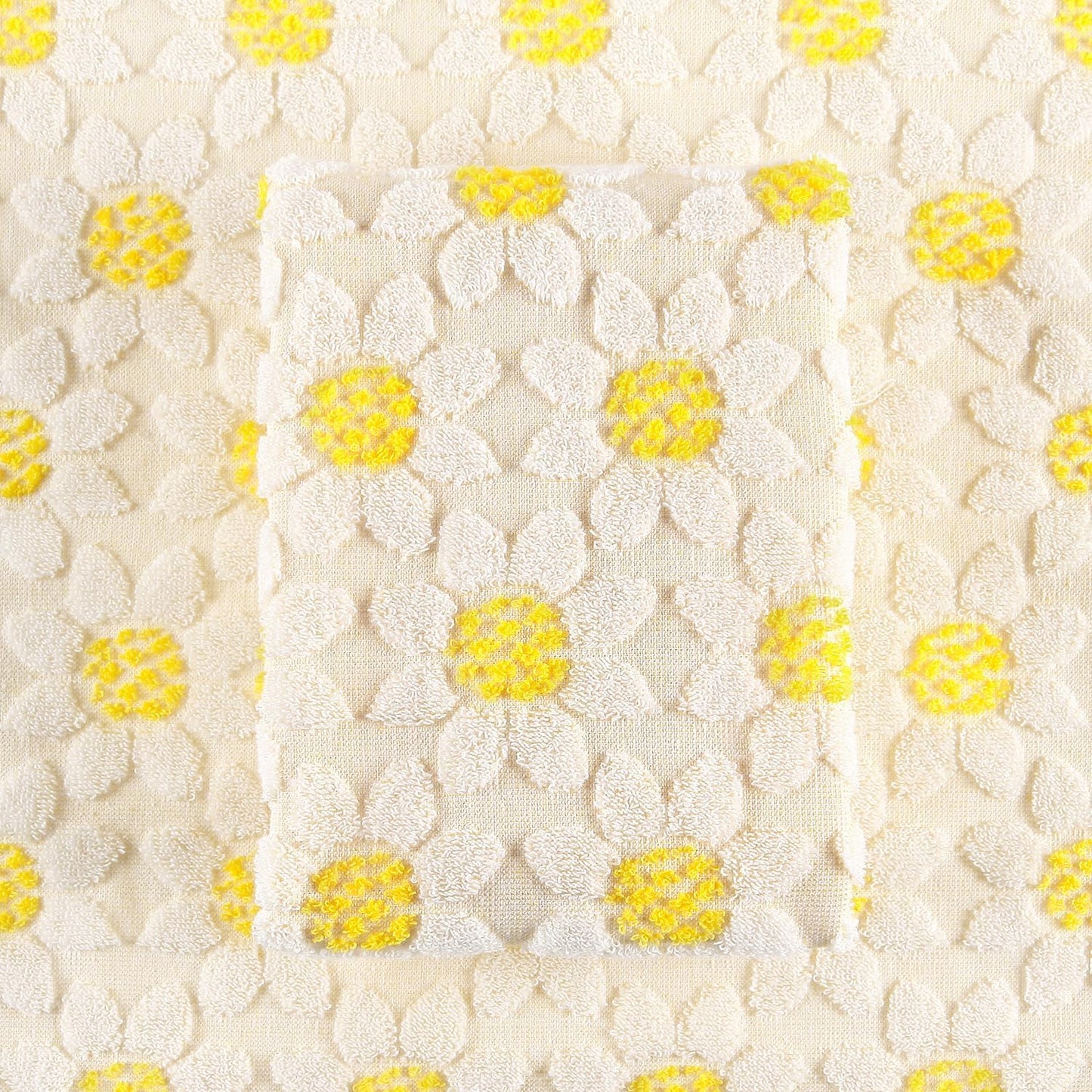 Hand Towels Yellow Summer Sunflower Spring for Bathroom Kitchen | 2 Pack Cotton Bath White Floral Farmhouse Decorative Towels Set for Drying, Cleaning, Cooking, Holiday 13.7'' x 29.5''