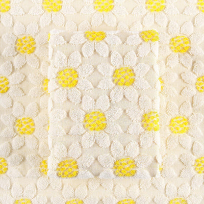 Hand Towels Yellow Summer Sunflower Spring for Bathroom Kitchen | 2 Pack Cotton Bath White Floral Farmhouse Decorative Towels Set for Drying, Cleaning, Cooking, Holiday 13.7'' x 29.5''