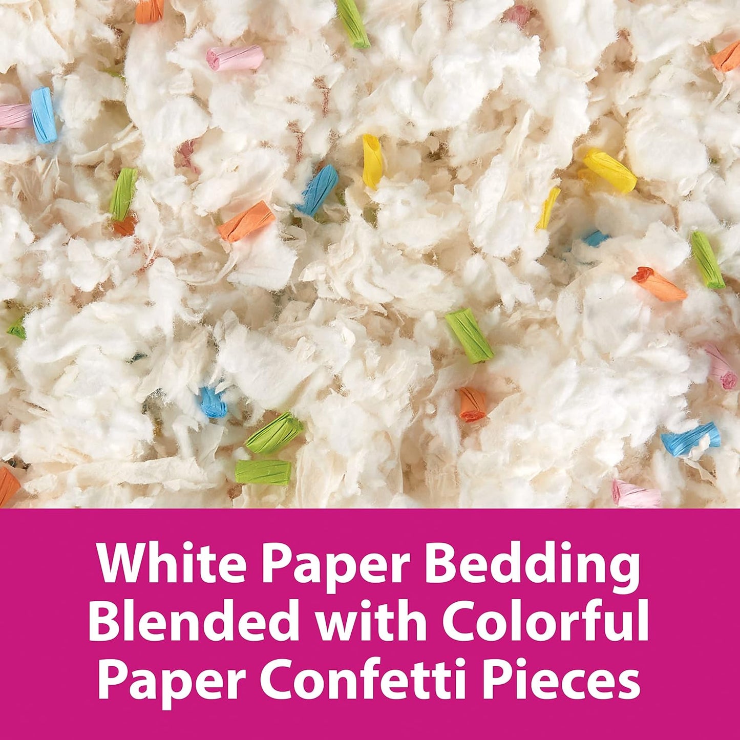 Clean & Cozy Confetti Bedding for Pet Guinea Pigs, Rabbits, Hamsters, Gerbils, and Chinchillas, 49.2 Liters