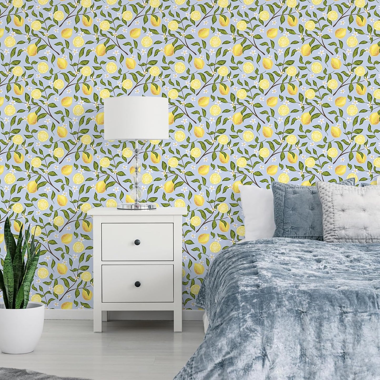 Lemon Wallpaper Stick and Peel Vintage Lemon Branches Fruit Wallpaper for Kitchen Bedroom Bathroom 17.7''x118'' Removable Self Adhesive Lemon Drop Contact Paper for Cabinets Drawers Walls