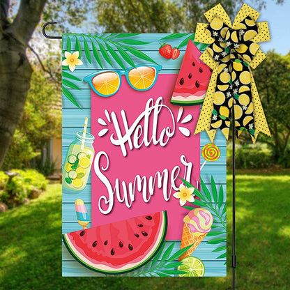 2pcs Summer Fabric Ribbons Fruits Lemons Ribbons Yellow Black Dots Decor Ribbon for Party Gift Wrapping Outdoor Hanging Decoration Supplies (2.5 Inch * 5 Yards * 2 Rolls)