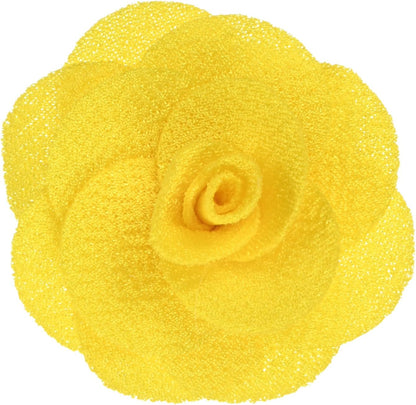 Camellia Flower Lapel Pin for Men Suit, Brooch Pins Handmade Boutonnieres for Men Women Suit/Wedding Party Brooch