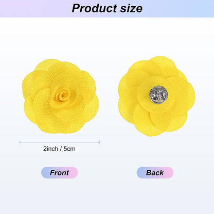Camellia Flower Lapel Pin for Men Suit, Brooch Pins Handmade Boutonnieres for Men Women Suit/Wedding Party Brooch