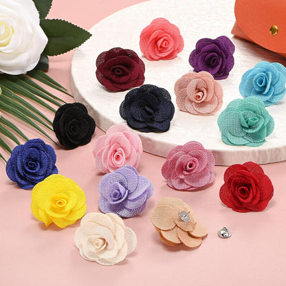 Camellia Flower Lapel Pin for Men Suit, Brooch Pins Handmade Boutonnieres for Men Women Suit/Wedding Party Brooch