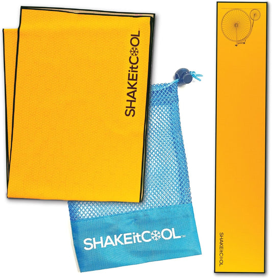 Original Cooling Towel – Be Cool in Style - Heat Relief, Soft, Lightweight, Sun Protection, Easy Clean - Perfect for Biking, Running, Yoga, Gym, Gardening - Vintage Yellow