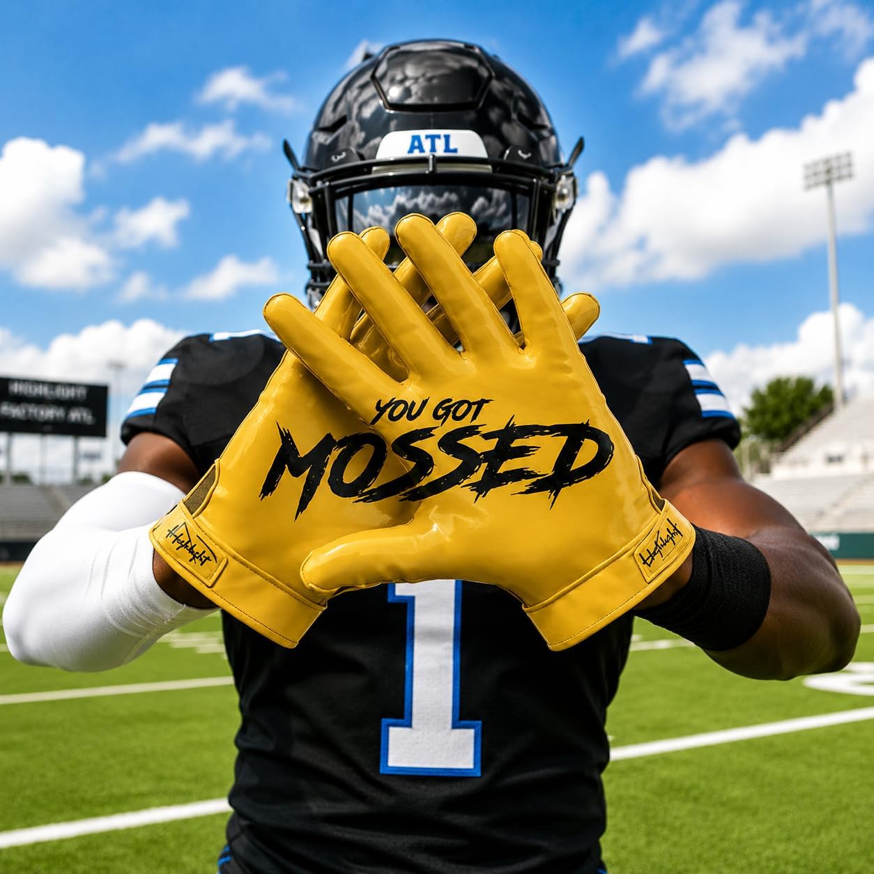 G.O.A.T. Silhouette Football Gloves – Ultra Sticky Grip Wide Receiver Gloves for Youth & Adult – All-Weather Performance – Breathable, Machine Washable