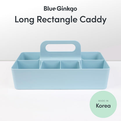 Stackable Organizer Caddy, Rectangle, Yellow, Made in Korea | Portable. Adjustable. Home, Office & School Storage.