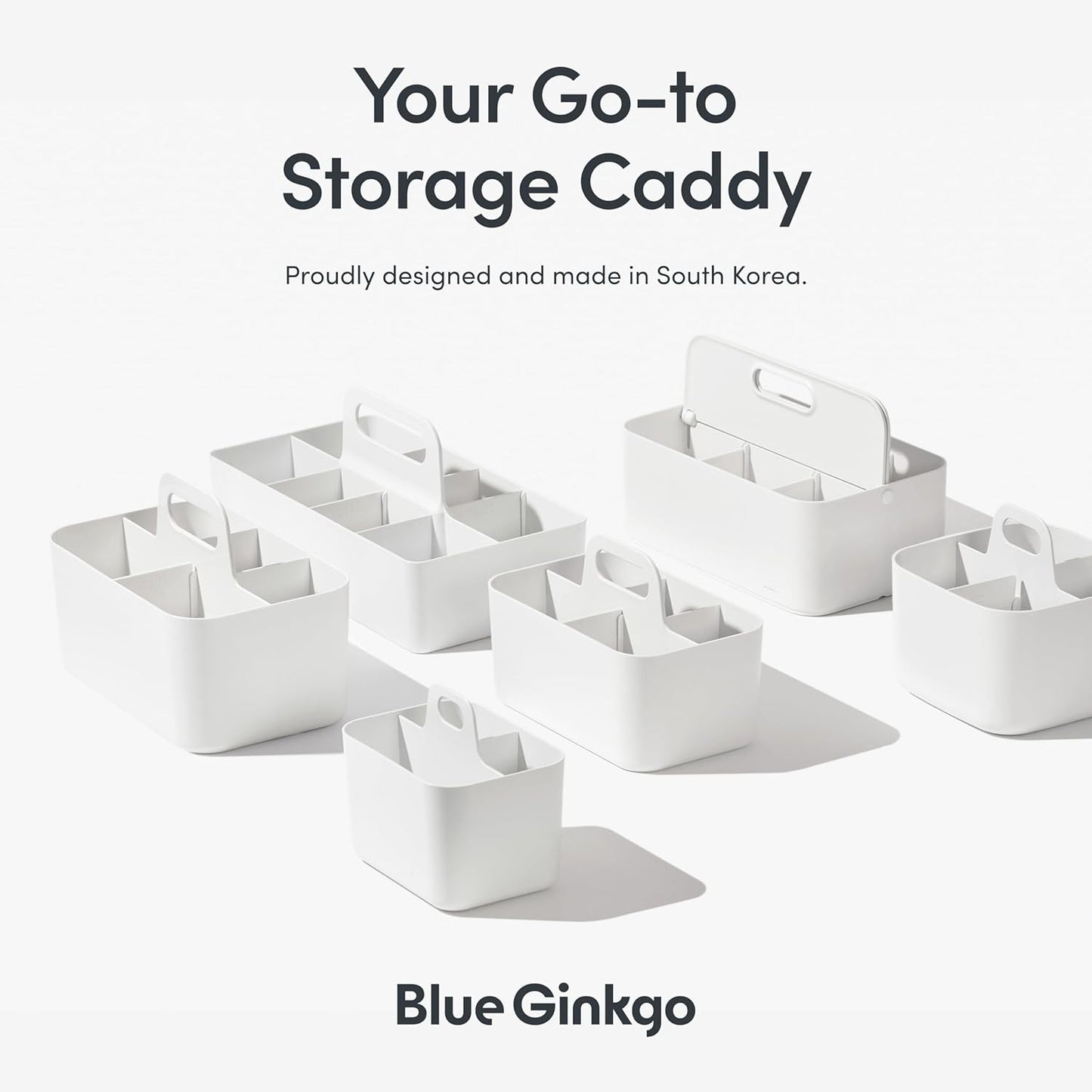 Stackable Organizer Caddy, Rectangle, Yellow, Made in Korea | Portable. Adjustable. Home, Office & School Storage.
