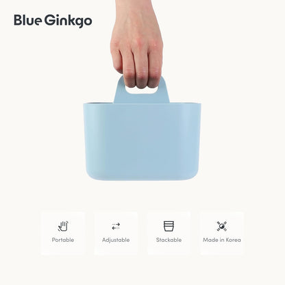 Stackable Organizer Caddy, Rectangle, Yellow, Made in Korea | Portable. Adjustable. Home, Office & School Storage.