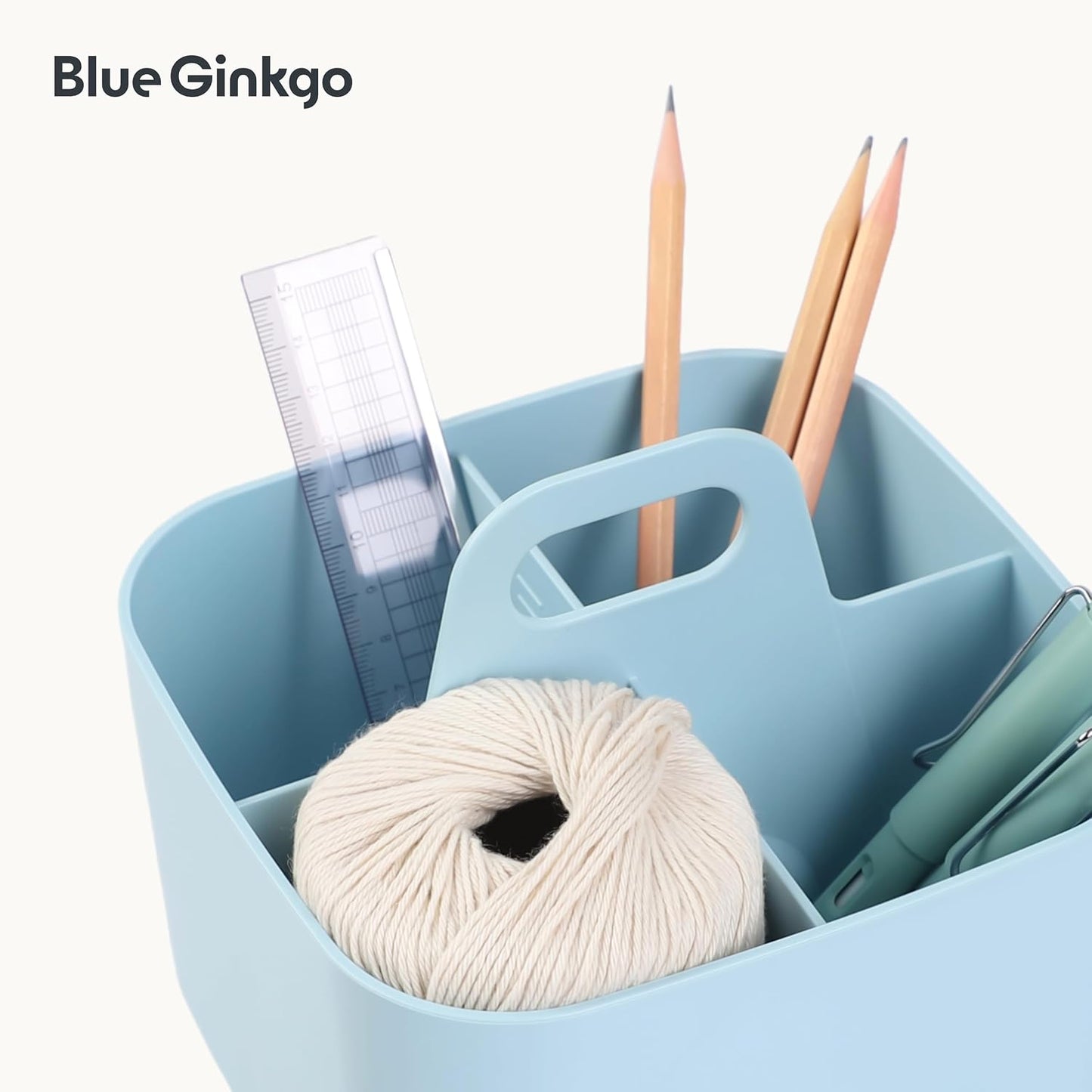 Stackable Organizer Caddy, Rectangle, Yellow, Made in Korea | Portable. Adjustable. Home, Office & School Storage.