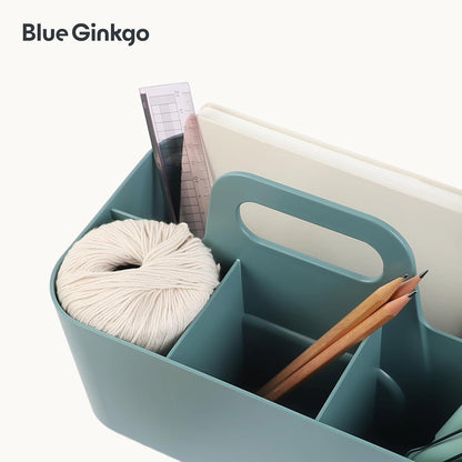 Stackable Organizer Caddy, Rectangle, Yellow, Made in Korea | Portable. Adjustable. Home, Office & School Storage.