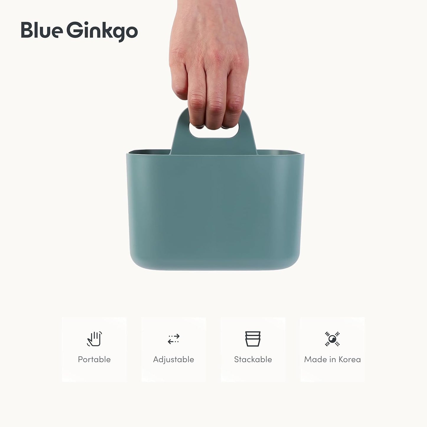 Stackable Organizer Caddy, Rectangle, Yellow, Made in Korea | Portable. Adjustable. Home, Office & School Storage.