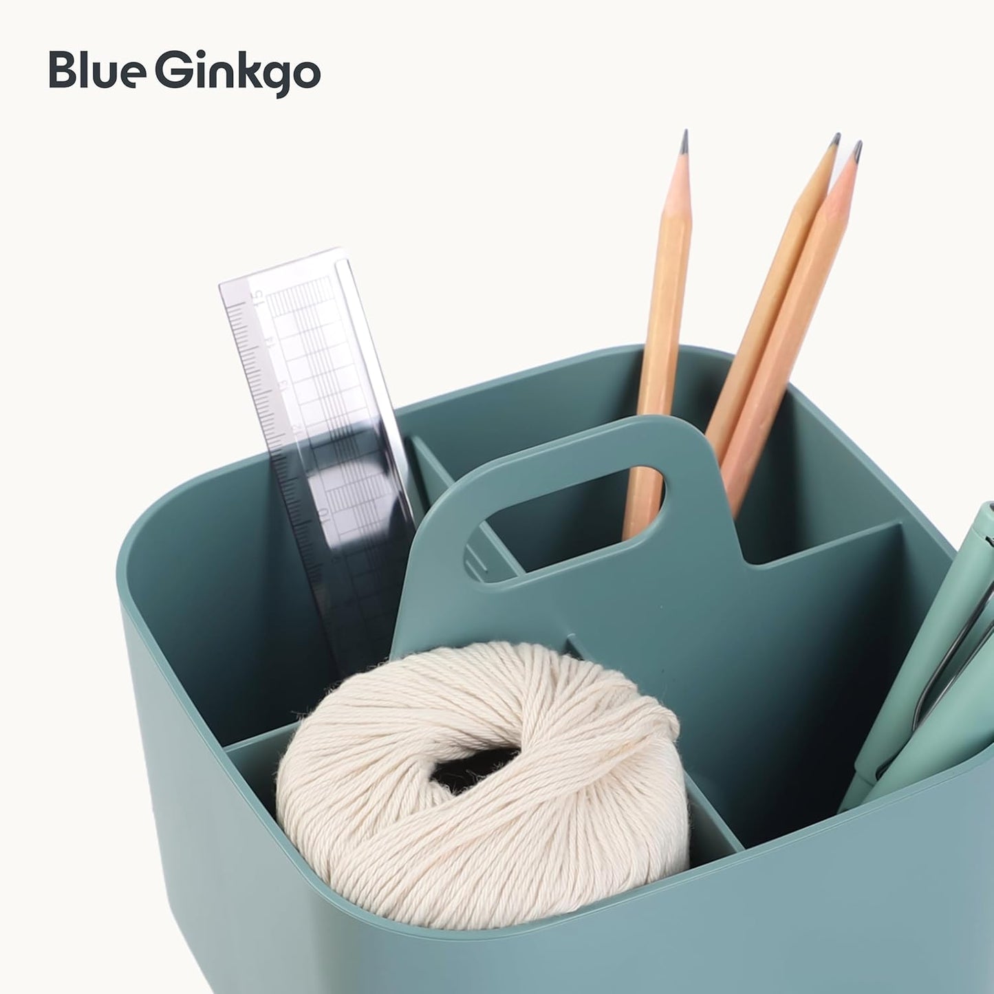 Stackable Organizer Caddy, Rectangle, Yellow, Made in Korea | Portable. Adjustable. Home, Office & School Storage.
