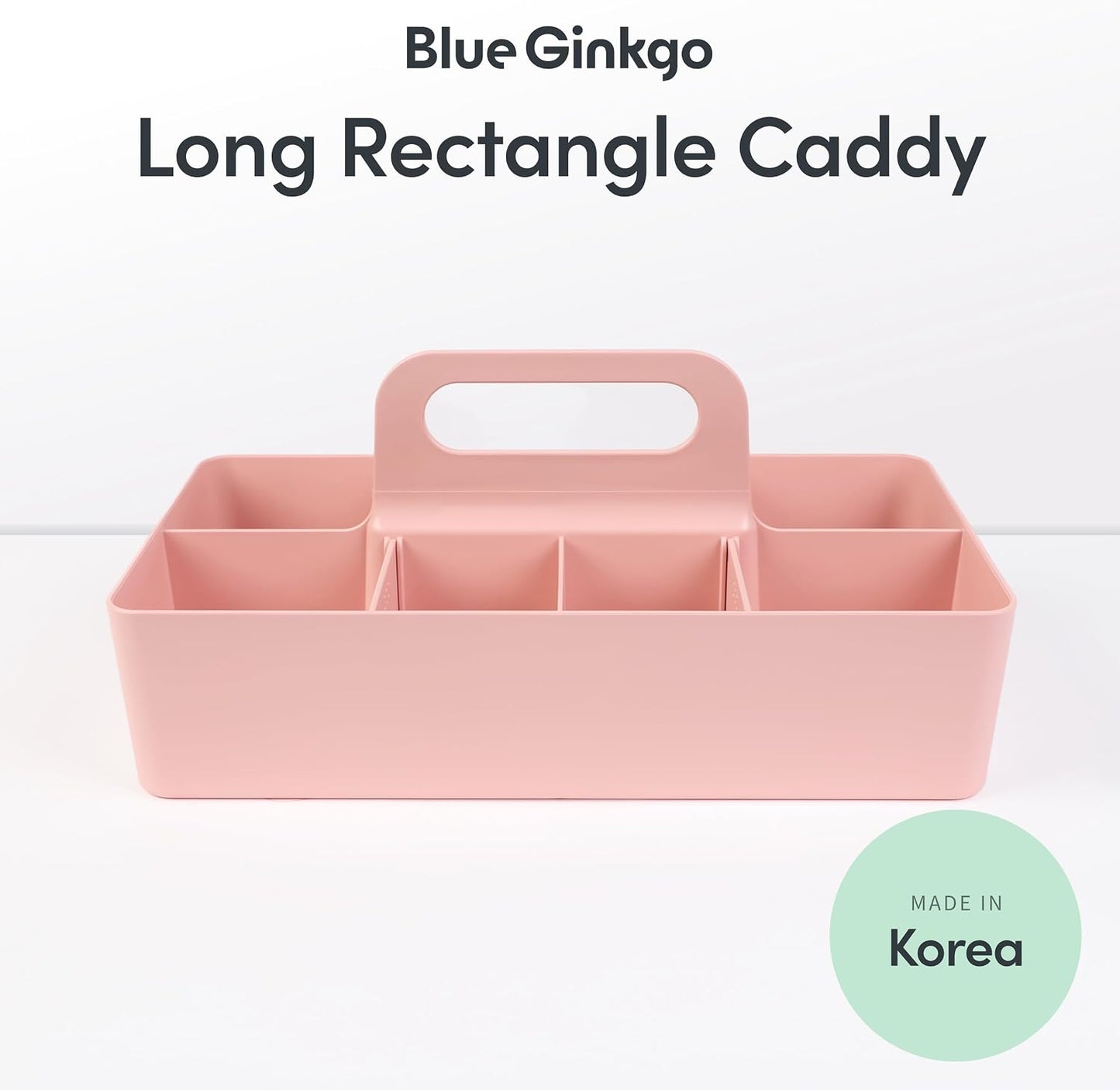 Stackable Organizer Caddy, Rectangle, Yellow, Made in Korea | Portable. Adjustable. Home, Office & School Storage.