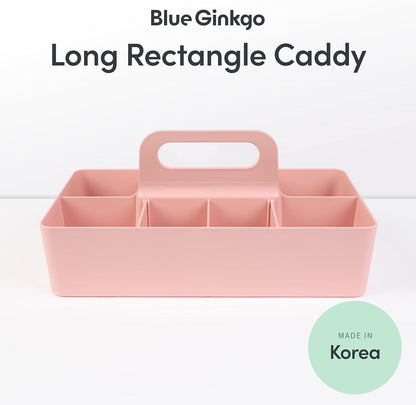 Stackable Organizer Caddy, Rectangle, Yellow, Made in Korea | Portable. Adjustable. Home, Office & School Storage.