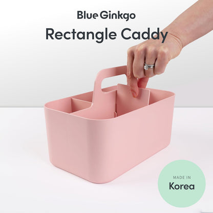 Stackable Organizer Caddy, Rectangle, Yellow, Made in Korea | Portable. Adjustable. Home, Office & School Storage.