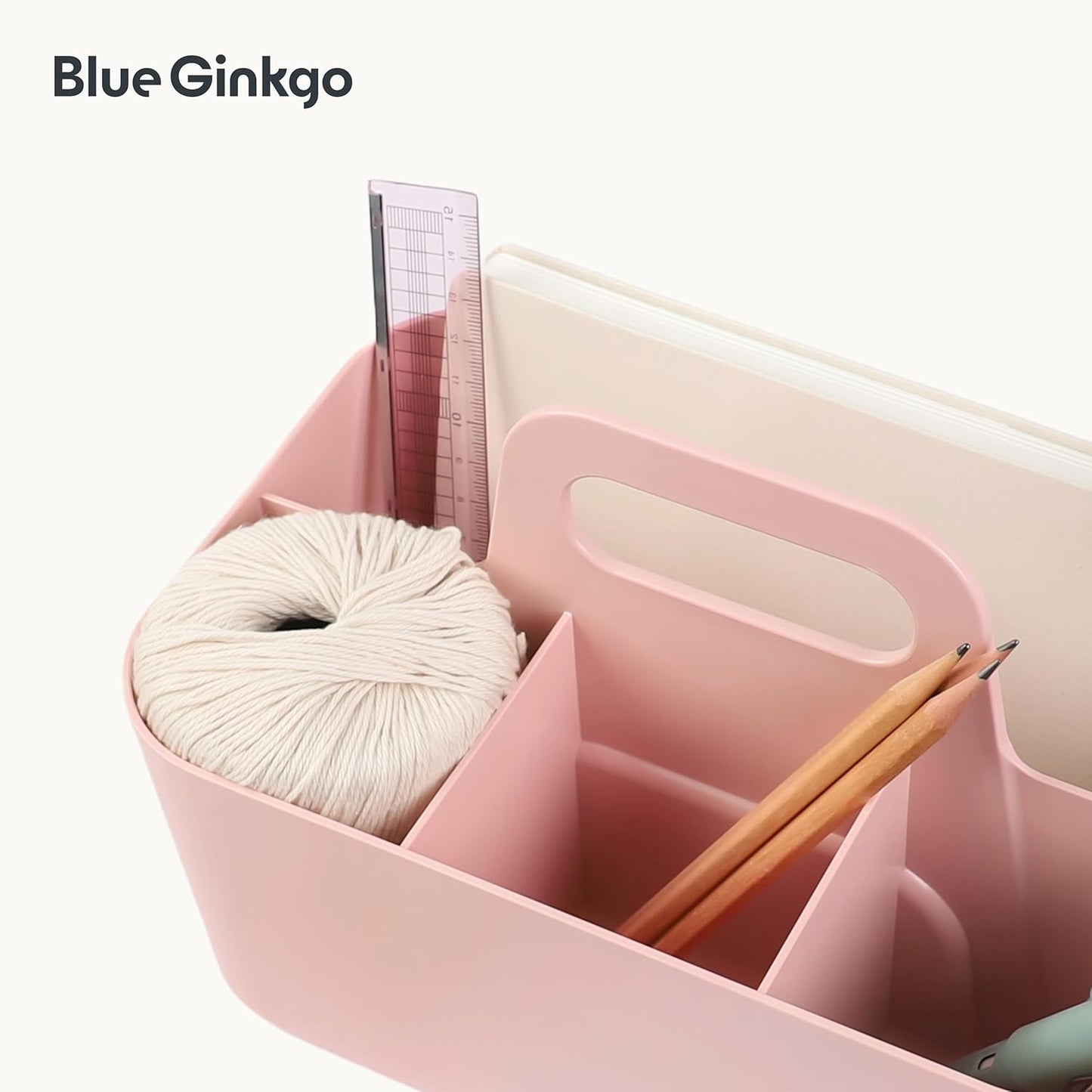 Stackable Organizer Caddy, Rectangle, Yellow, Made in Korea | Portable. Adjustable. Home, Office & School Storage.