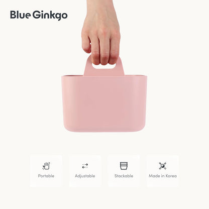 Stackable Organizer Caddy, Rectangle, Yellow, Made in Korea | Portable. Adjustable. Home, Office & School Storage.