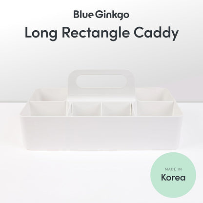Stackable Organizer Caddy, Rectangle, Yellow, Made in Korea | Portable. Adjustable. Home, Office & School Storage.
