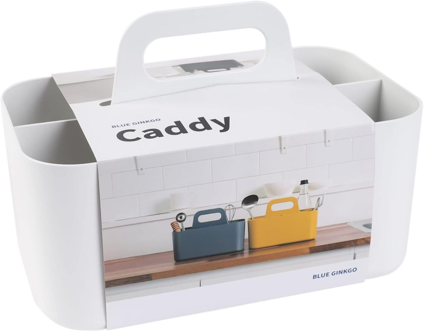 Stackable Organizer Caddy, Rectangle, Yellow, Made in Korea | Portable. Adjustable. Home, Office & School Storage.