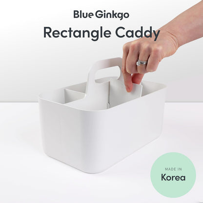 Stackable Organizer Caddy, Rectangle, Yellow, Made in Korea | Portable. Adjustable. Home, Office & School Storage.