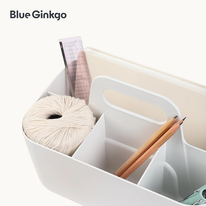 Stackable Organizer Caddy, Rectangle, Yellow, Made in Korea | Portable. Adjustable. Home, Office & School Storage.
