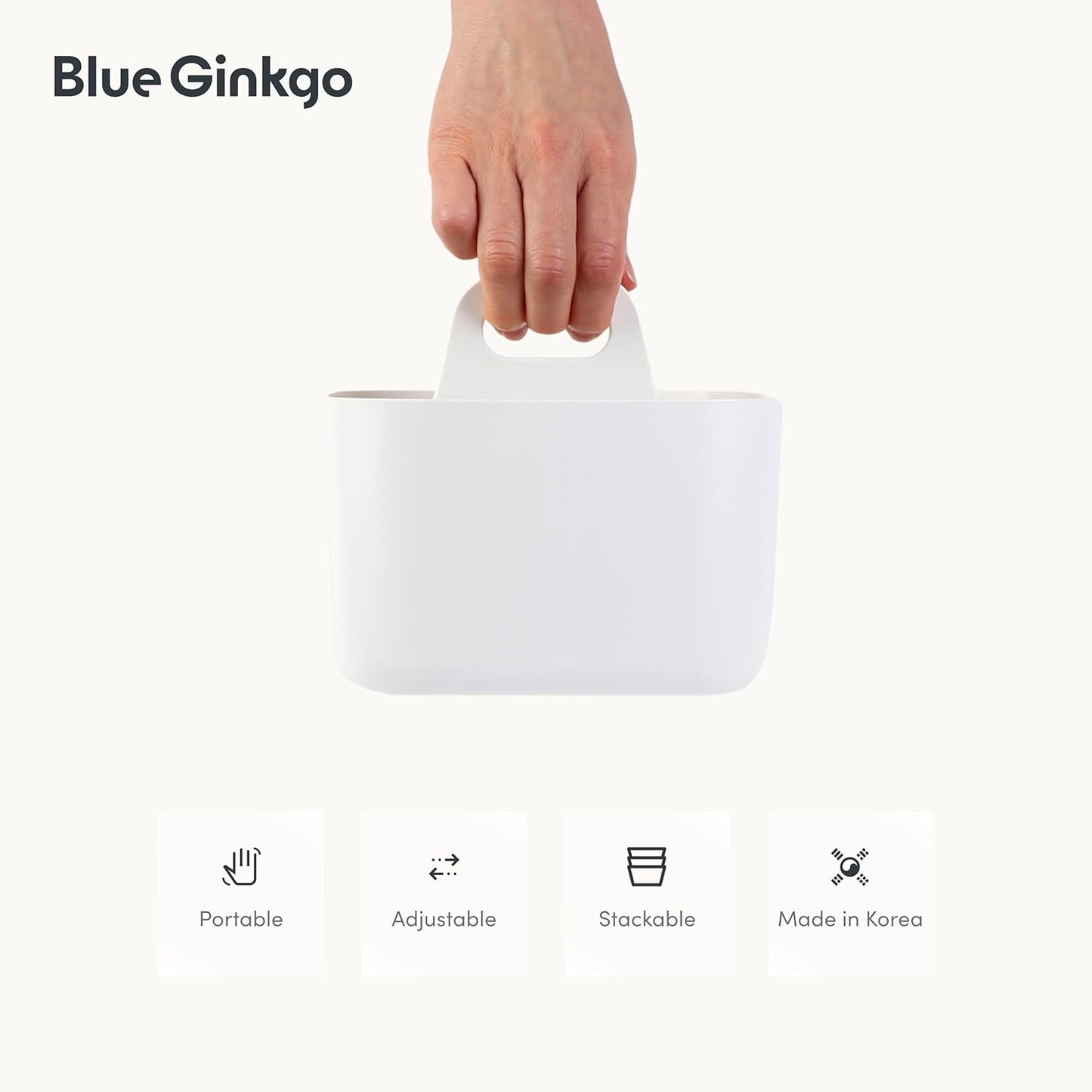Stackable Organizer Caddy, Rectangle, Yellow, Made in Korea | Portable. Adjustable. Home, Office & School Storage.