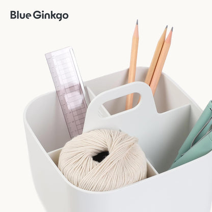 Stackable Organizer Caddy, Rectangle, Yellow, Made in Korea | Portable. Adjustable. Home, Office & School Storage.