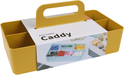 Stackable Organizer Caddy, Rectangle, Yellow, Made in Korea | Portable. Adjustable. Home, Office & School Storage.