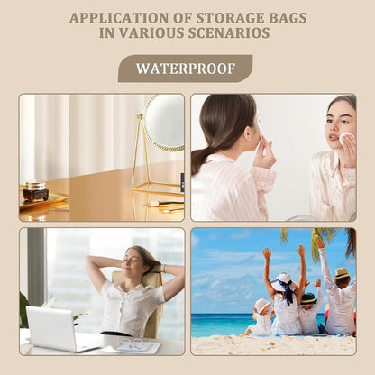 2PCS Lemon Transparent PVC Cosmetic Bag, Portable Waterproof Storage Bag Tsa Approved Toiletry Bag for Girls' Cosmetics and Toiletries. (Lemon Printing-2pcs, D1184-B033-4)