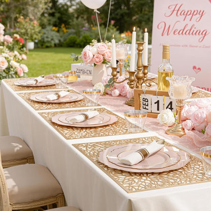 350PCS Yellow Plates - Yellow Disposable Plastic Plates With Gold Rim-50Guest Plastic Dinnerware include 100 Plates,50 Pack Pre Rolled Napkins with Silverware 50Cups for Wedding＆Party