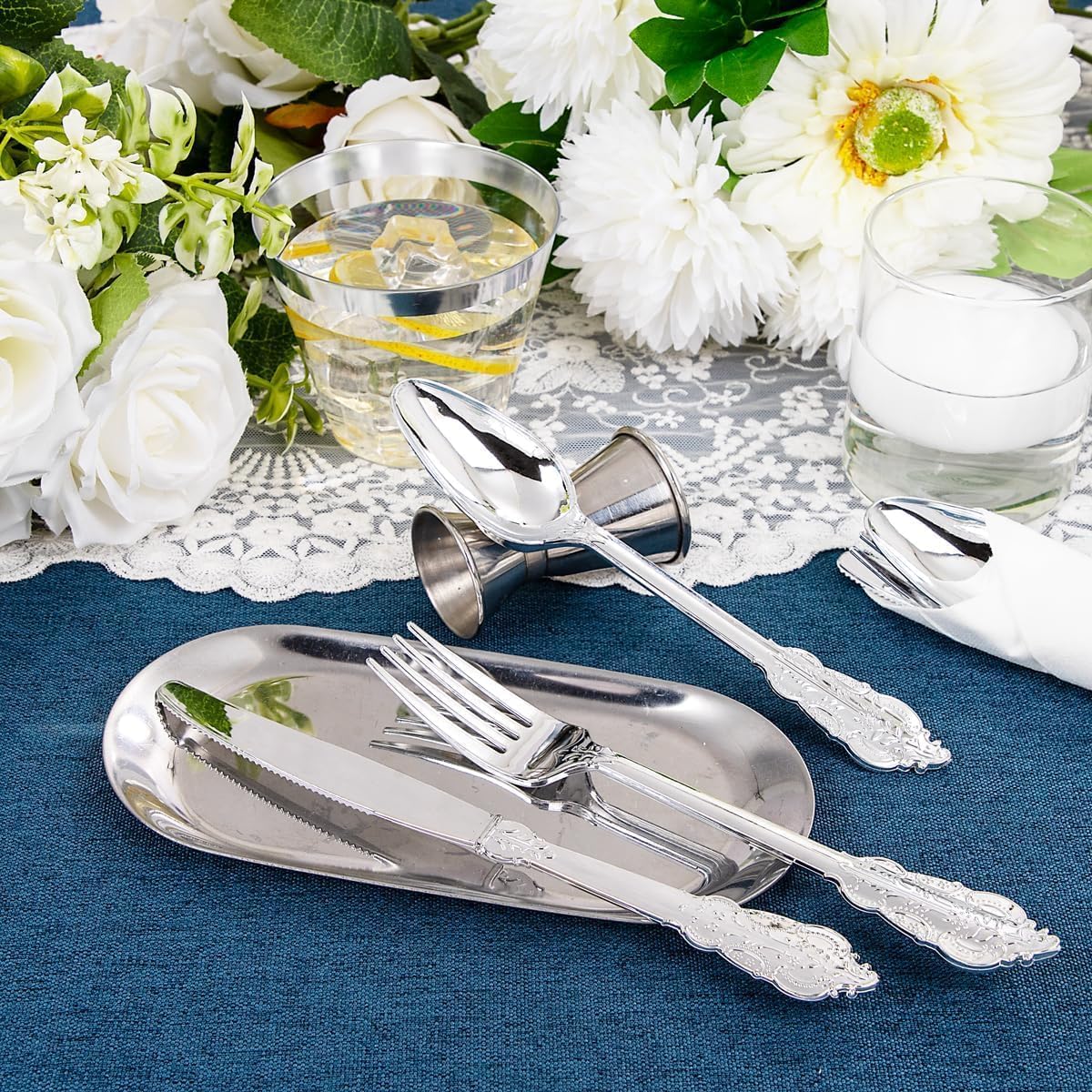 350PCS Yellow Plates - Yellow Disposable Plastic Plates With Gold Rim-50Guest Plastic Dinnerware include 100 Plates,50 Pack Pre Rolled Napkins with Silverware 50Cups for Wedding＆Party