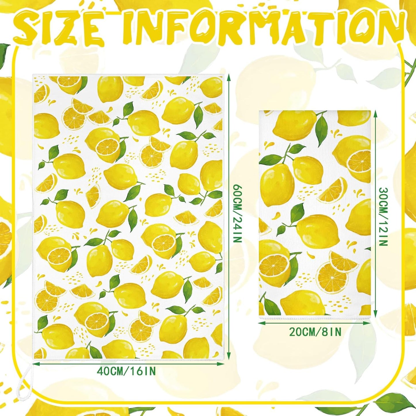 6 Pcs Sunflower Kitchen Towels Lemon Daisy Flower Dishtowels 24 x 16 Inches Floral Absorbent Fast Drying Farmhouse Hand Towels for Christmas Bathroom Gifts Decorations